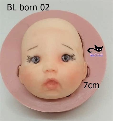 Molde Silicone Rosto Bebê Born 02 7cm Bl Born 02 Elo7