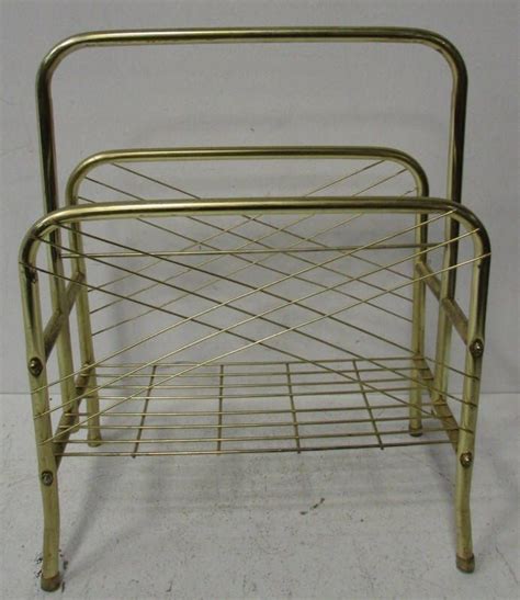 Vintage Brass Wire Magazine Rack Etsy Vintage Brass Wired Magazine