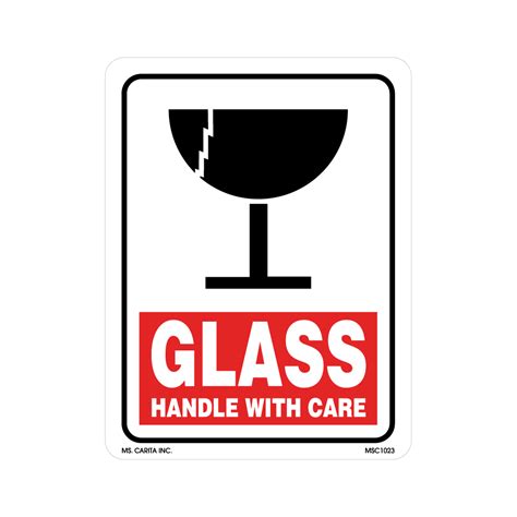 Glass Handle With Care Labels 525 Inch X 4 Inch 500 Per Roll Ms