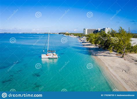 Seven Mile Beach In The Cayman Islands Stock Image Image Of North