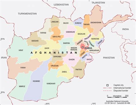 Afghanistan Provinces Cartogis Services Maps Online Anu