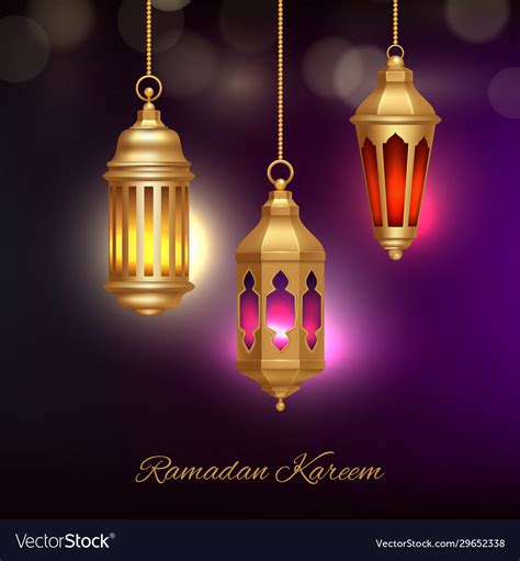 Islamic Lamps Background Heritage Arabic Lanterns Vector Image