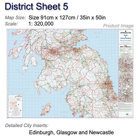 Postcode District Map 5 South And Central Scotland Glasgow Edinburgh