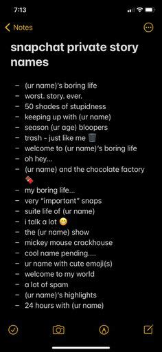 14 priv story names ideas in 2022 snapchat names names for snapchat cute snapchat names