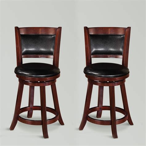 Brittany upholstered counter stool with nailheads. Cecil 2 pcs 24"H Swivel Dining Counter Height Stools ...