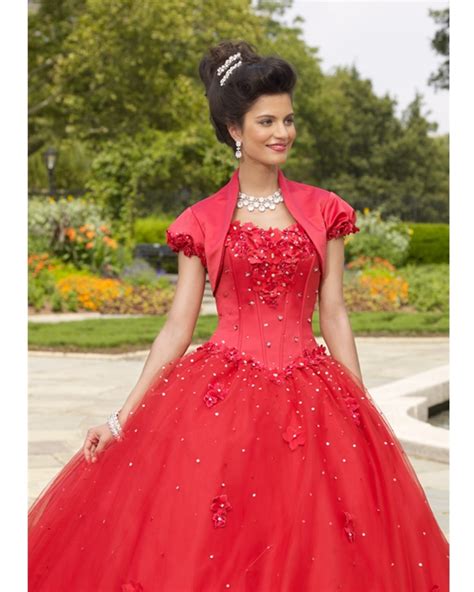 Scarlet Ball Gown Strapless Lace Up Full Length Quinceanera Dresses