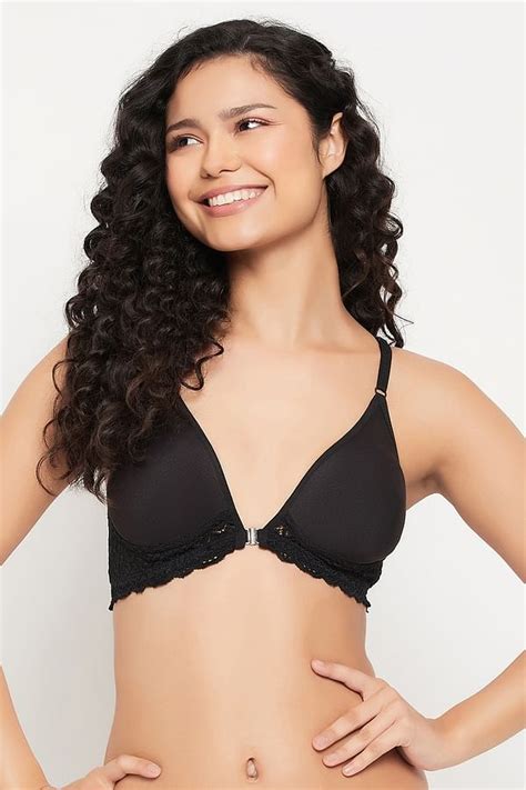 Buy Flair Non Padded Non Wired Demi Cup Front Open Plunge Spacer Bra In