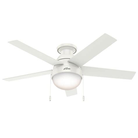 Ceiling fan with light kit 52 integrated led indoor low profile brushed nickel. Hunter Anslee 46 in. Indoor Low Profile Fresh White ...