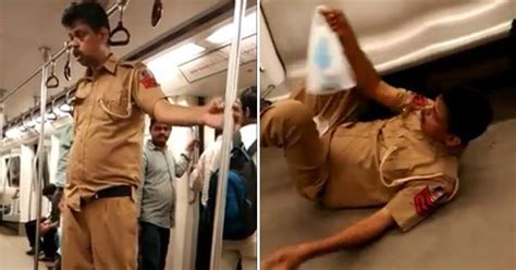 Remember The Viral Video Of A Drunk Cop On The Delhi Metro Turns Out