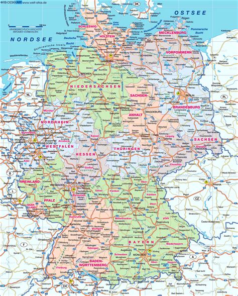 Weitere ideen zu deutschland karte bundesländer, karte bundesländer, deutschland. Landkarte von Deutschland | GERMAN | Pinterest