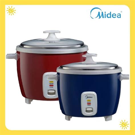 midea rice cooker periuk nasi midea 1 liter 1 0 litre mr gm10sda wth bubble wrap blue or red