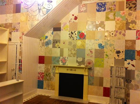 Our Fabulous Patchwork Wall Made From Wallpaper Samples Paper Wallpaper