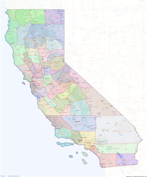 California State Map With Counties And Cities United States Map