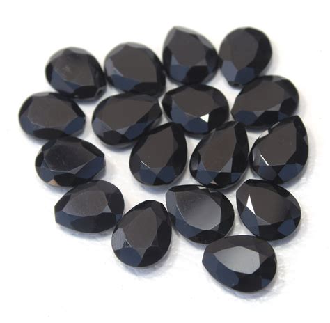 10 Pieces Natural Black Onyx Gemstone Faceted Gemstone Loose Etsy