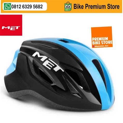 Jual Helm Sepeda Roadbike Mtb Helmet Original Met Strale Black Blue Di