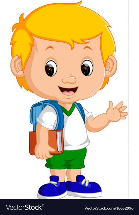 Illustration Of Cute Boy Go To School Download A Free Preview Or High