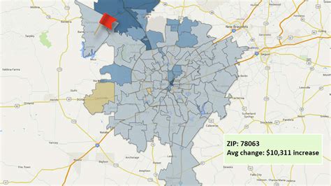 Map Average Residential Property Value Increases In Bexar County Zip