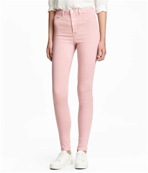 Handm Super Skinny Jeggings Jeans High Waist Light Rose Pink Size 28 30 Bnwt Moda