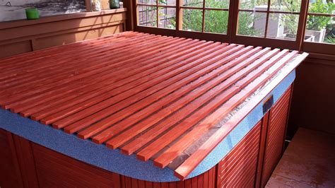 Waterproof wood is not necessary as the boards will be covered by the rubber liner. DIY HOT TUB COVER | Tub cover, Hot tub cover, Hot tub deck