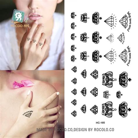 body art sex products waterproof temporary tattoos paper for men women simple crown design flash