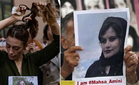 Après La Mort De Mahsa Amini Des Iraniennes Brûlent Des Hijabs Et Se Coupent Les Cheveux