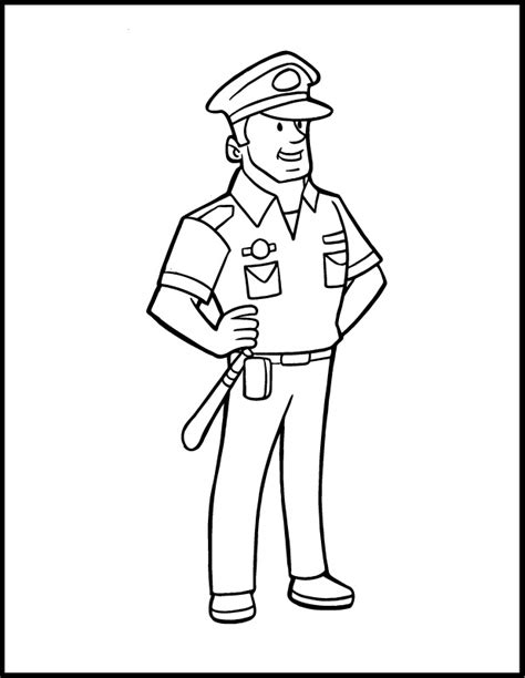 Coloring Page Police Officer 105362 Jobs Printable Coloring Pages