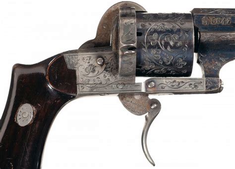 A Fine Cased And Engraved Lefaucheux Double Action Pinfire Revolver