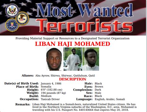 Washington Somali American On Fbi Most Wanted List Detained In
