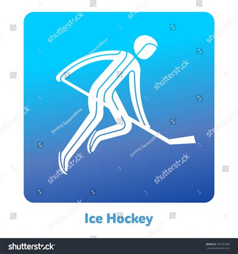Ice Hockey Icon Olympic Species Events Stock Vector Royalty Free