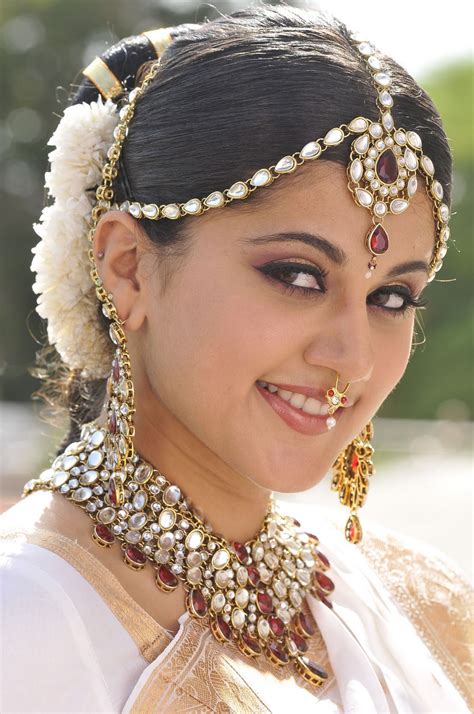 10 traditional and latest south indian bridal hairstyles with images: very cute Actress Taapsi in Bridal and traditional style ...