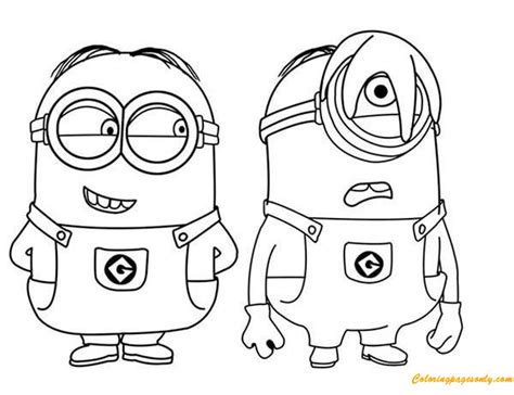 Phil And Stuart The Minion Coloring Page Free Coloring Pages Online