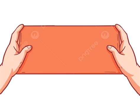 Hands Holding Paper Border Comic Wind Red Holding Paper In Both Hands