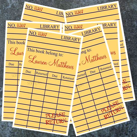 Library Checkout Cards Template