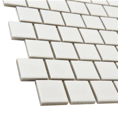 Elitetile Retro Square Offset 1 X 1 Porcelain Mosaic Tile In Matte