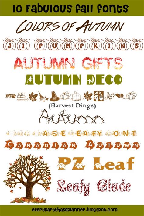Every Party Has A Planner Fall And Halloween Themed Fonts