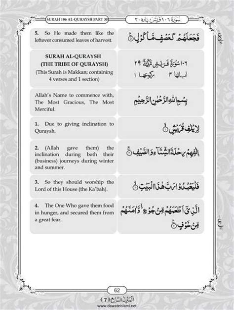 Surah Quraish English Pdf Online Download English Translation Pdf