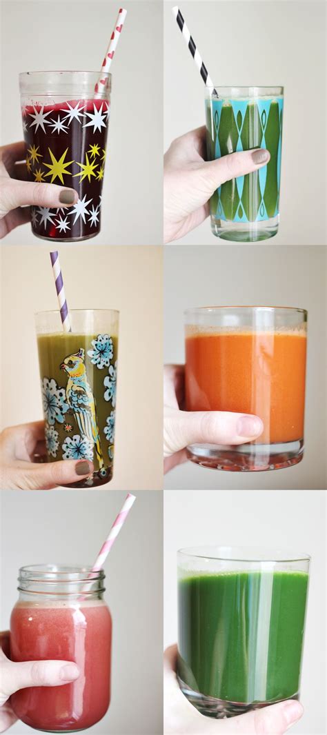 Check out these 5 healthy juice recipes that taste great and will make you feel good. 6 Fresh Juice Recipes - A Beautiful Mess