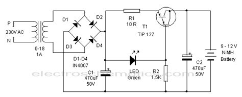 Here is a 6v 4.5 ah battery charger circuit which is able to charge 6v 4.5 ah lead acid batteries. NiMH Battery Charger Circuit
