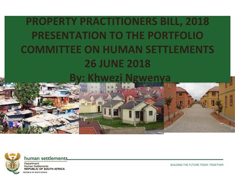 Property Practitioners Bill 2018 Presentation To The Portfolio