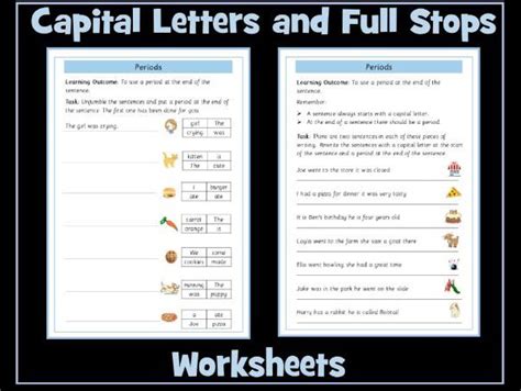 Free Printable Capital Letters And Full Stops Worksheets
