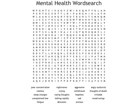Mental Health Awareness Word Search Wordmint Word
