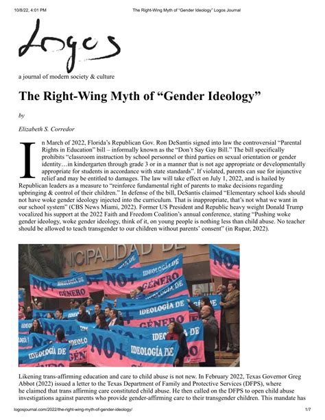 Pdf The Right Wing Myth Of Gender Ideology