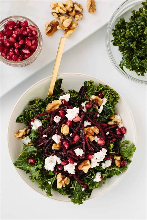 Winter Kale Bowl With Spiralized Beets And Goat Cheese Inspiralized