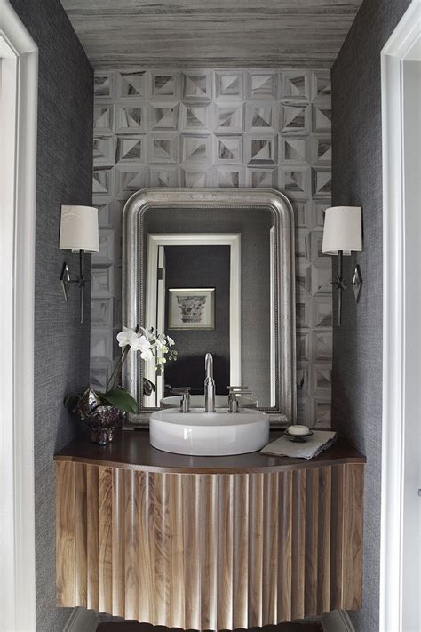 Powder Room Vanity The Wallcovering Is Phillip Jeffries And Nobilis