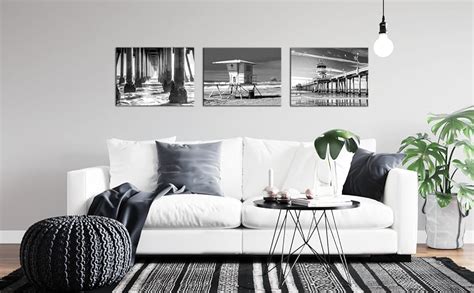 Nachic Wall 3 Piece Black And White Beach Pictures
