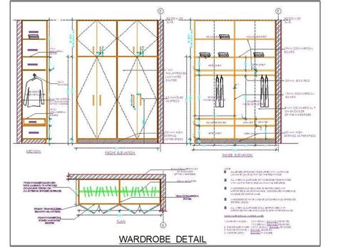 Wooden Wardrobe Design Detail 6 Size Plan N Design Wooden