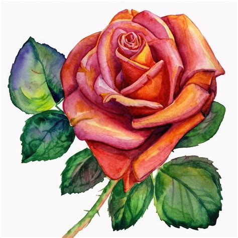 Premium Photo Red Rose Watercolor Painting Design