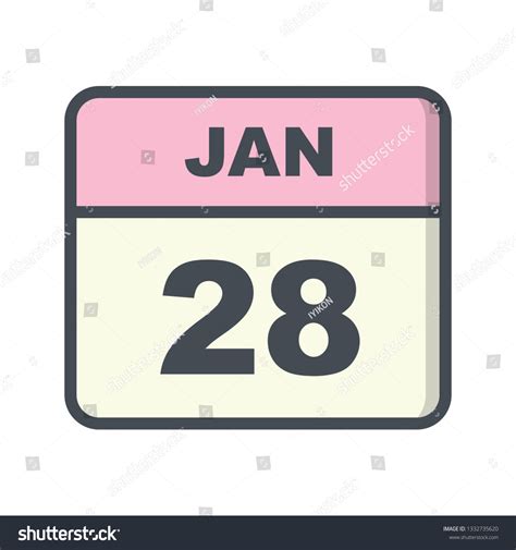 January 28th Date On A Single Day Calendar Royalty Free Stock Vector