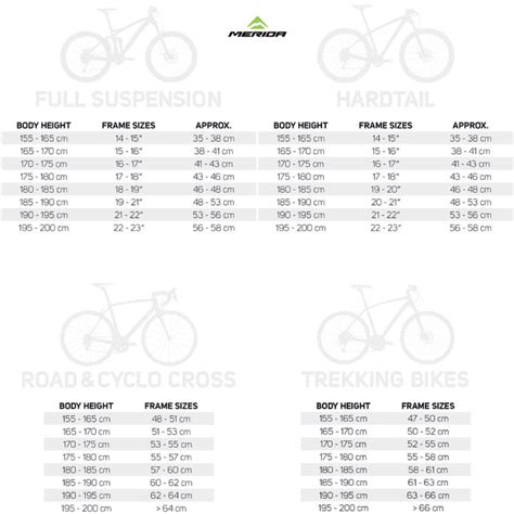 Mtb Size Chart Size Chart Mtb Cycles Bike Vlrengbr