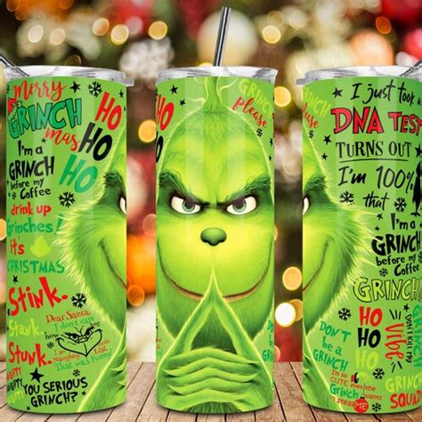 The Grinch Christmas 20oz Skinny Tumbler Sublimation Designs Etsy